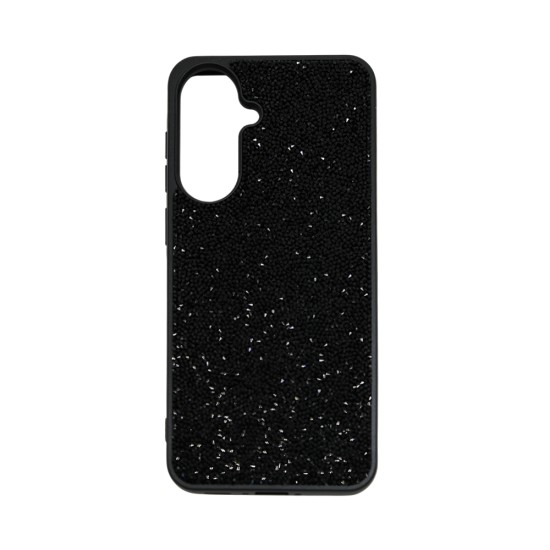 Capa de Silicone Dura de Designer com Cristais de Diamante para Samsung Galaxy A37 Preto